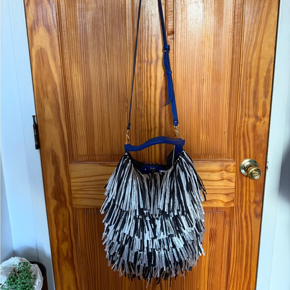 DIANE VON FURSTENBERG Raffia Fringe Bag